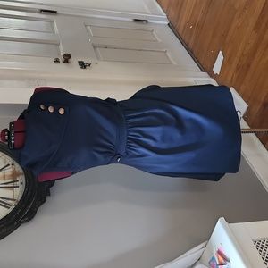 Modcloth Stage Coach Dress Navy Medium